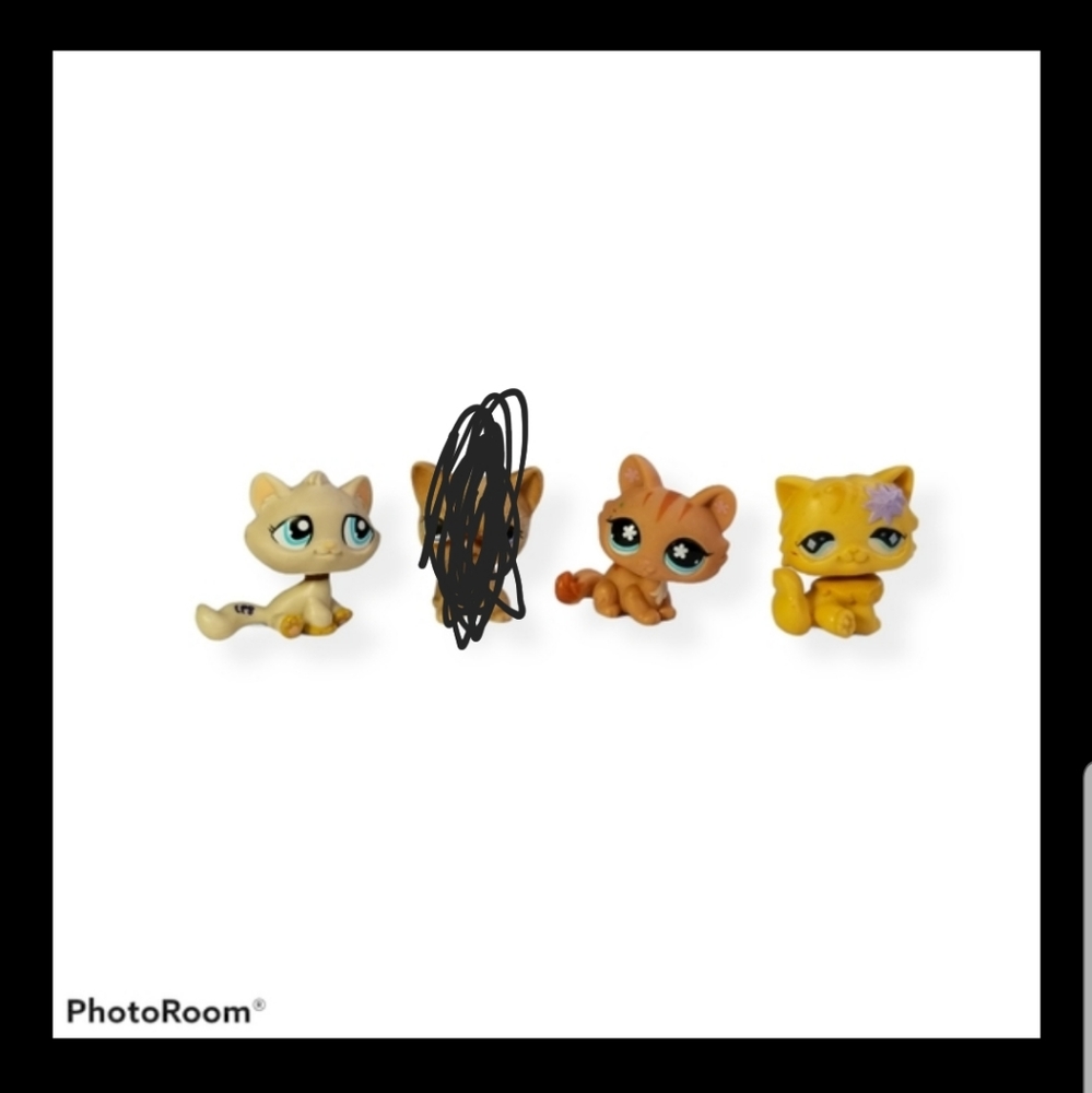 LITTLEST pet shop cats FIGUREs lot of 3